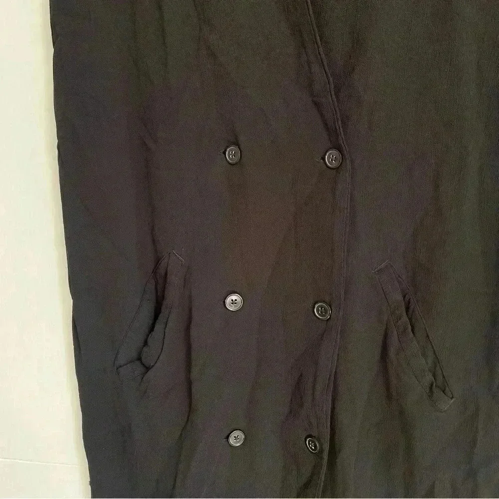 Monki Black Sleeveless Double Breasted Shirt Vest Dress with Pockets S - Picture 6 of 7